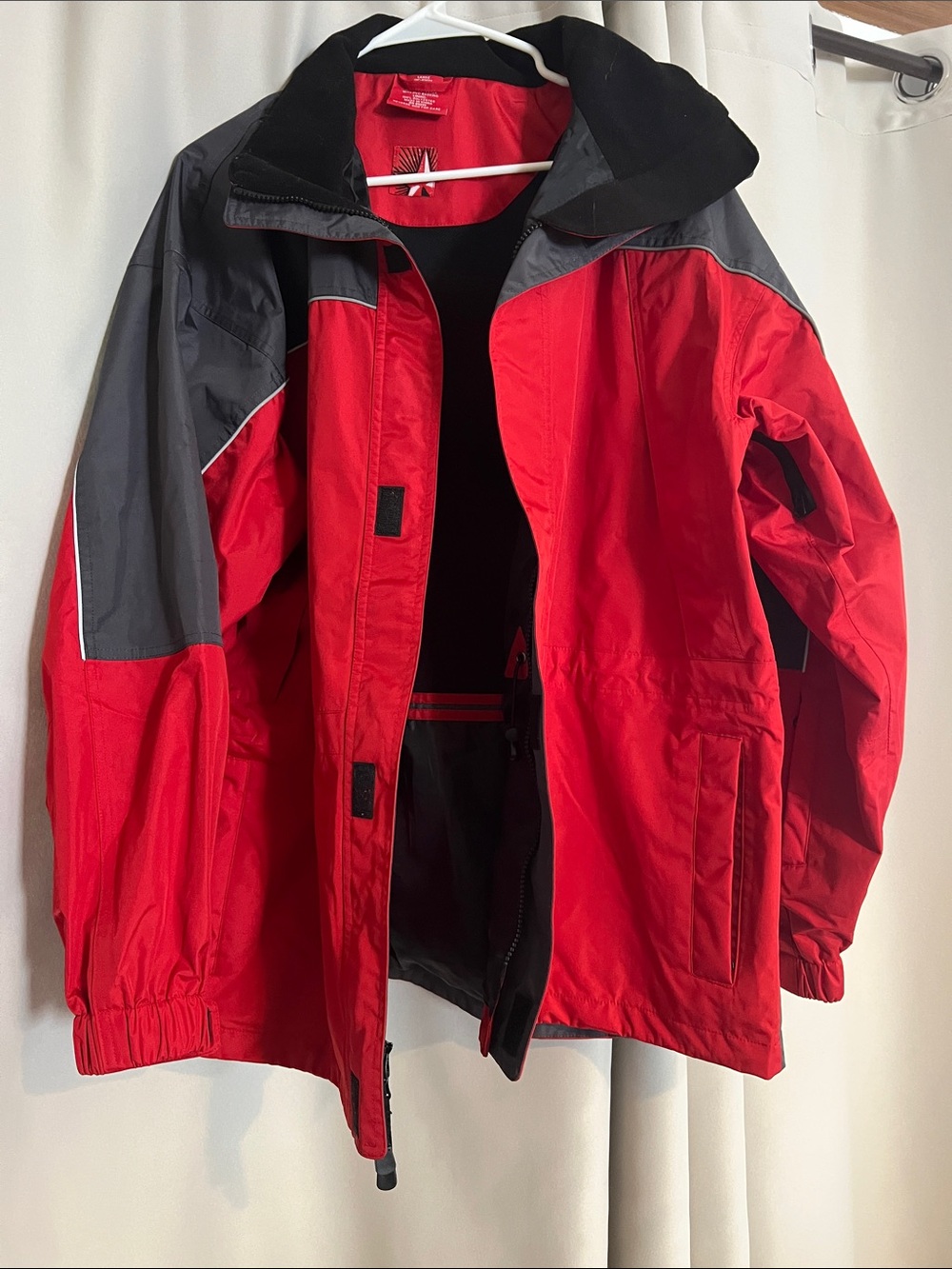 Red and Gray Waterproof Jacket - Lightweight Outerwear